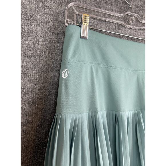 GGBLUE Hixe Sports Golf Set Top L & Skirt M White and Green Bay Leaf's - Picture 7 of 16